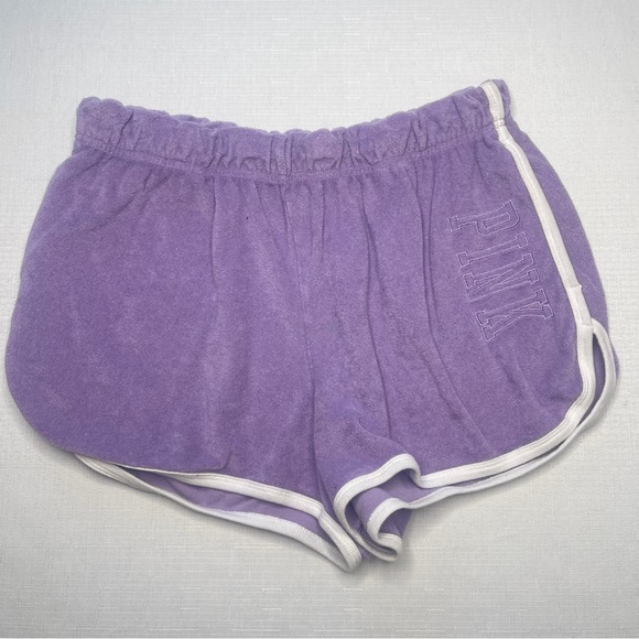 Ladies PINK Victoria's Secret terry cloth beach Lavender Skorts size large LG - Picture 2 of 7